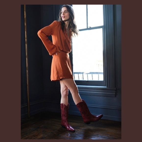 FREE PEOPLE NWT Simone Long Sleeve Blazer/Wrap-Style MiniDress-Cinnamon/LG - Picture 7 of 15